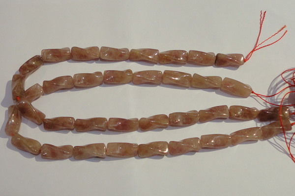 CBQ38 15.5 inches 10*22mm twisted strawberry quartz beads