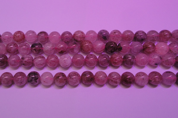 CBQ403 15 inches 10mm round natural strawberry quartz beads