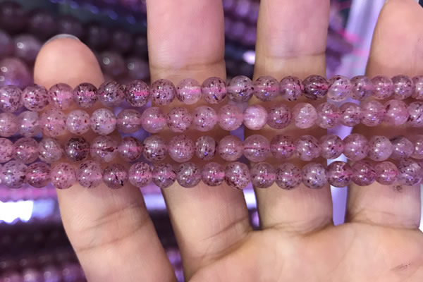 CBQ551 15.5 inches 6mm round strawberry quartz beads wholesale