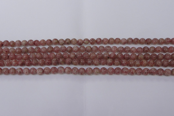 CBQ601 15.5 inches 6mm round natural strawberry quartz beads