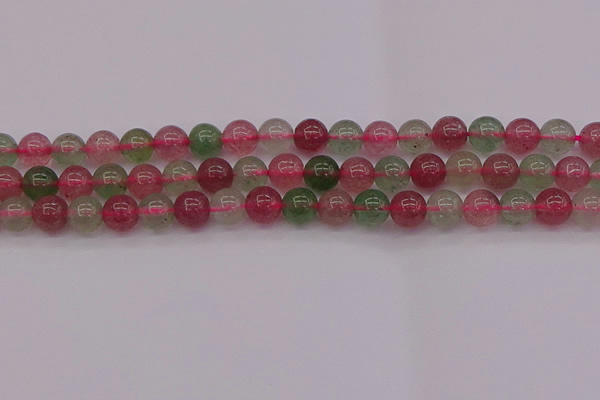 CBQ658 15.5 inches 10mm round mixed strawberry quartz beads