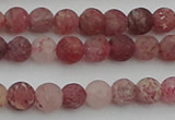 CBQ660 15.5 inches 6mm round matte strawberry quartz beads