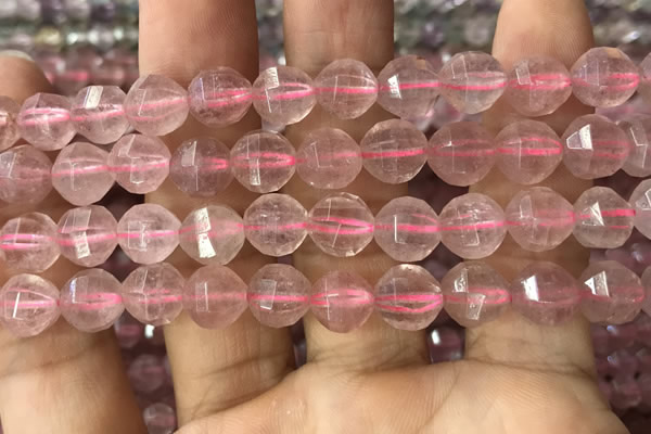 CBQ692 15.5 inches 10mm faceted round strawberry quartz beads