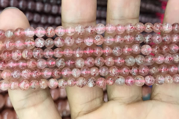 CBQ695 15.5 inches 4mm round strawberry quartz beads wholesale