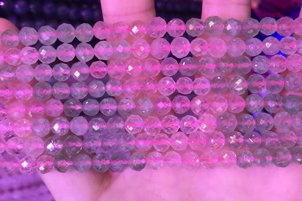 CBQ723 15.5 inches 6mm faceted round mixed strawberry quartz beads