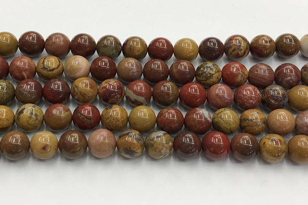 CBQ742 15.5 inches 10mm round red moss agate gemstone beads wholesale