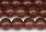 CBQ772 15 inches 8mm round strawberry quartz beads