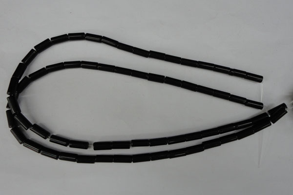 CBS208 15.5 inches 5*12mm tube blackstone beads wholesale