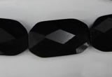 CBS320 15.5 inches 18*30mm faceted rectangle blackstone beads wholesale