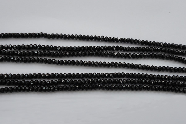 CBS507 15.5 inches 2*4mm faceted rondelle A grade black spinel beads