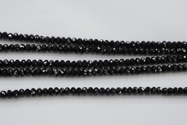 CBS513 15.5 inches 4*5mm faceted rondelle AA grade black spinel beads