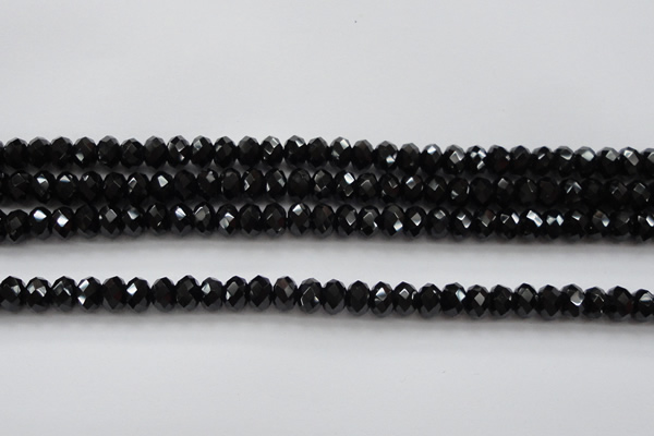 CBS515 15.5 inches 5*7mm faceted rondelle AA grade black spinel beads