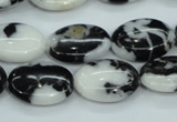 CBW125 15.5 inches 13*18mm oval black & white jasper beads