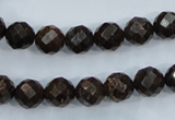 CBZ104 15.5 inches 8mm faceted round bronzite gemstone beads