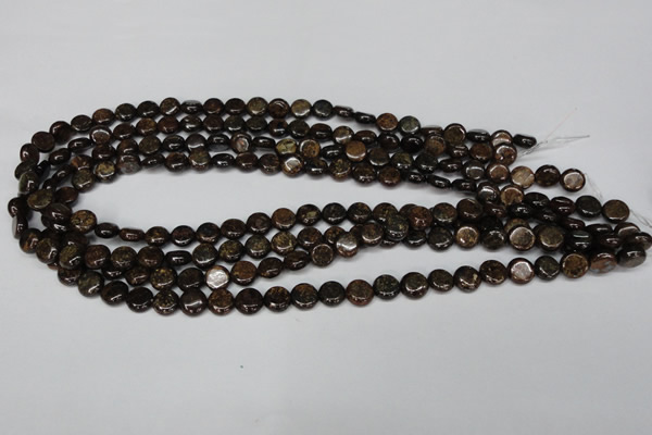 CBZ207 15.5 inches 8mm flat round bronzite gemstone beads