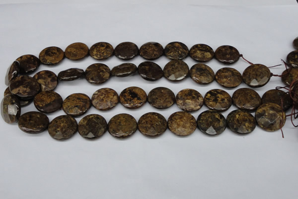 CBZ433 15.5 inches 20mm faceted coin bronzite gemstone beads
