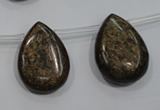 CBZ501 Top-drilled 12*16mm flat teardrop bronzite gemstone beads