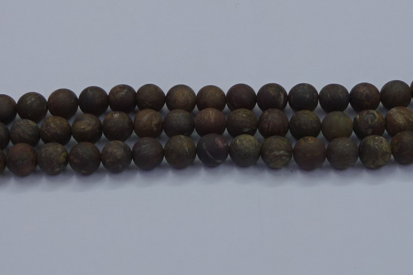 CBZ605 15.5 inches 12mm round matte bronzite beads wholesale