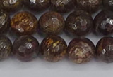 CBZ613 15.5 inches 10mm faceted round bronzite gemstone beads