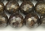 CBZ631 15 inches 8mm faceted round bronzite beads wholesale