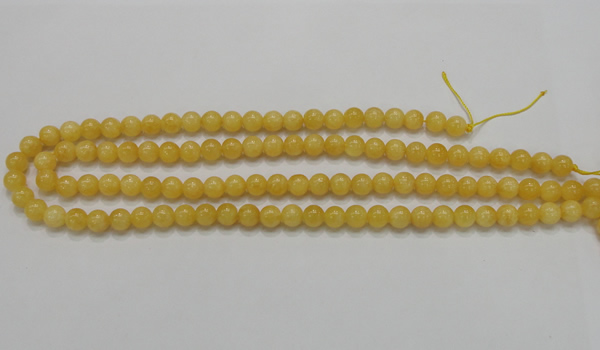 CCA04 15.5 inches 8mm round yellow calcite gemstone beads wholesale