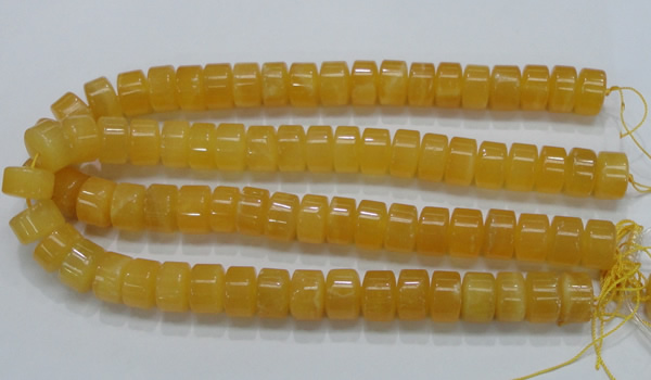 CCA09 15.5 inches 10*16mm wheel-shaped yellow calcite gemstone beads