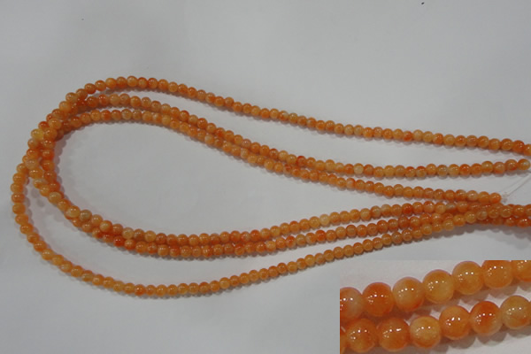 CCA300 15.5 inches 4mm round orange calcite gemstone beads wholesale