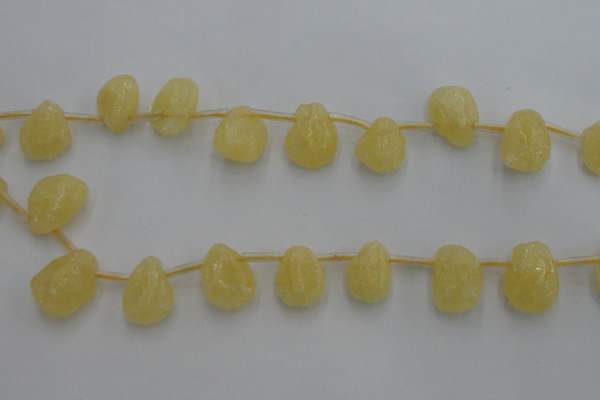 CCA33 Top-drilled 12*16mm nuggets calcite gemstone beads wholesale