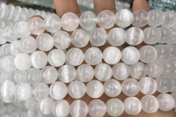CCA364 15.5 inches 12mm round white calcite gemstone beads