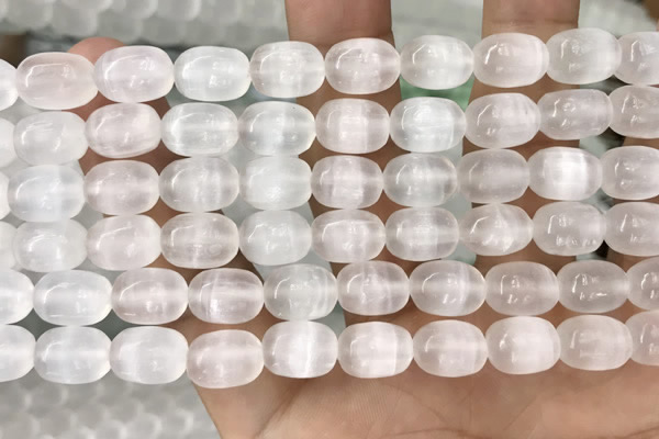 CCA379 15.5 inches 8*10mm rice white calcite gemstone beads
