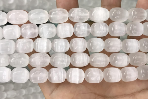 CCA380 15.5 inches 10*12mm rice white calcite gemstone beads