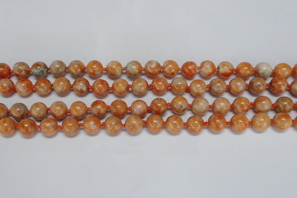 CCA452 15.5 inches 8mm round orange calcite gemstone beads