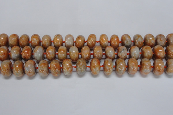 CCA460 15.5 inches 10*16mm rondelle orange calcite gemstone beads