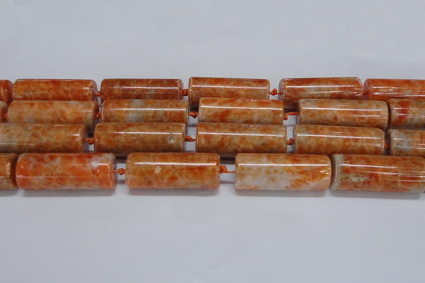 CCA468 15.5 inches 15*40mm tube orange calcite gemstone beads