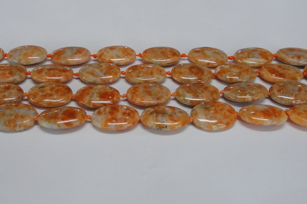CCA484 15.5 inches 18*25mm oval orange calcite gemstone beads