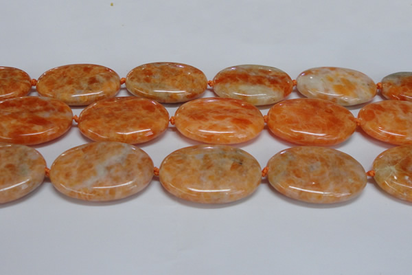 CCA489 15.5 inches 30*40mm oval orange calcite gemstone beads