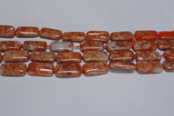 CCA500 15.5 inches 15*30mm rectangle orange calcite gemstone beads