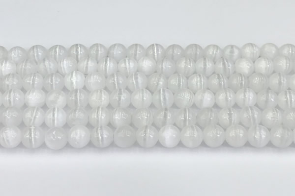 CCA528 15 inches 8mm round white calcite beads wholesale