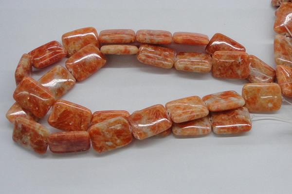 CCA60 15.5 inches 22*30mm rectangle orange calcite gemstone beads