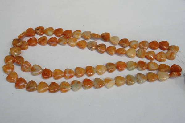 CCA69 15.5 inches 12*12mm triangle orange calcite gemstone beads