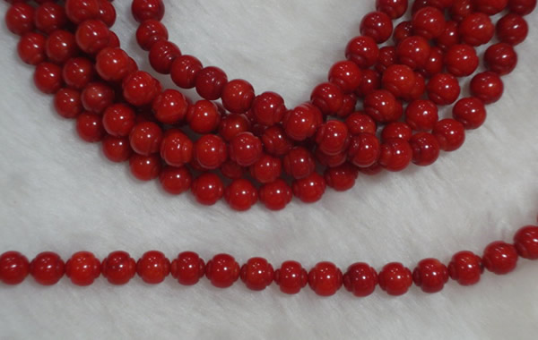 CCB08 15.5 inches 6*7mm lantern shape red coral beads Wholesale