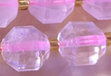 CCB1000 15 inches 9*10mm faceted rose quartz beads