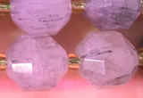 CCB1002 15 inches 9*10mm faceted rutilated quartz beads