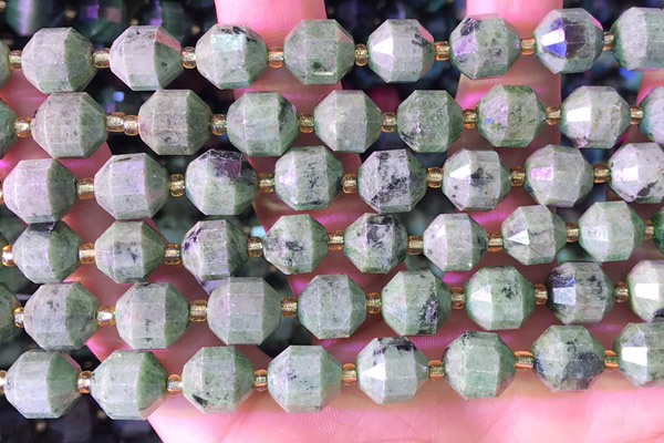 CCB1007 15 inches 9*10mm faceted diopside quartz beads
