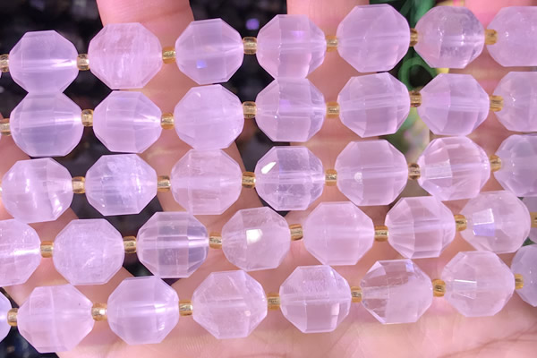 CCB1020 15 inches 11*12mm faceted rose quartz beads