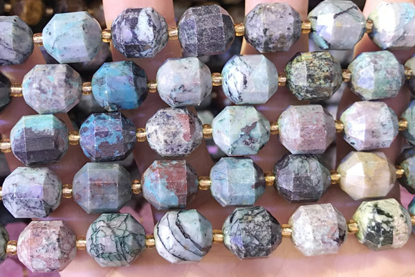 CCB1023 15 inches 11*12mm faceted chrysocolla beads