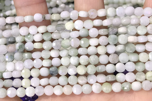 CCB1047 15 inches 4mm faceted coin jade beads