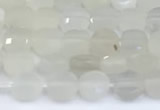 CCB1131 15 inches 4mm faceted coin white moonstone beads