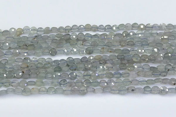 CCB1138 15 inches 4mm faceted coin sapphire beads
