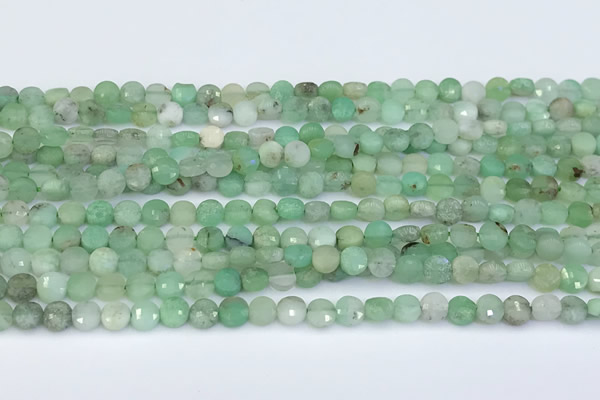 CCB1150 15 inches 4mm faceted coin Australia chrysoprase beads